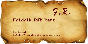 Fridrik Róbert névjegykártya